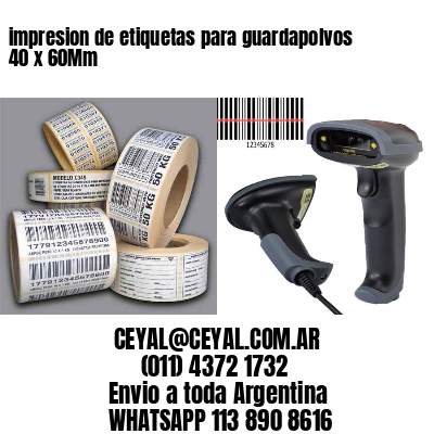 impresion de etiquetas para guardapolvos 40 x 60Mm