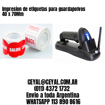 impresion de etiquetas para guardapolvos 40 x 70Mm