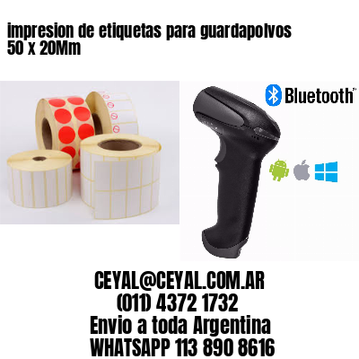 impresion de etiquetas para guardapolvos 50 x 20Mm
