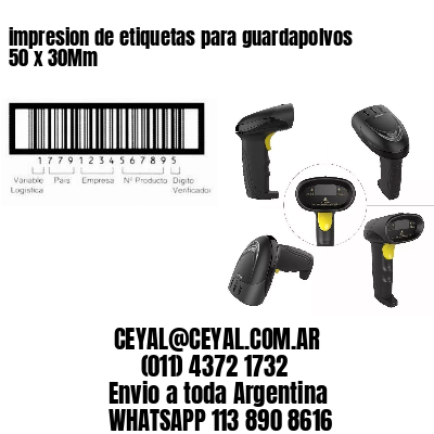 impresion de etiquetas para guardapolvos 50 x 30Mm
