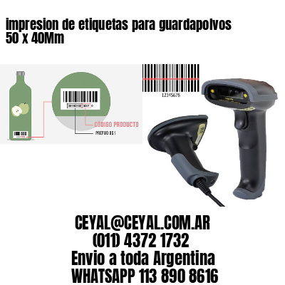 impresion de etiquetas para guardapolvos 50 x 40Mm