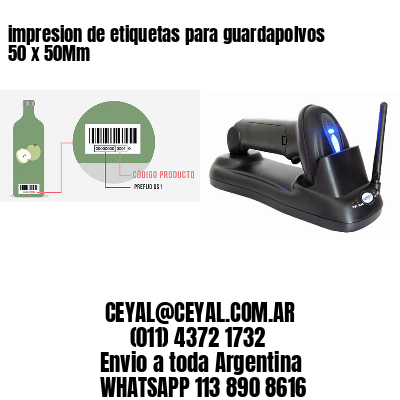 impresion de etiquetas para guardapolvos 50 x 50Mm