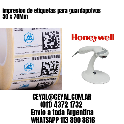impresion de etiquetas para guardapolvos 50 x 70Mm