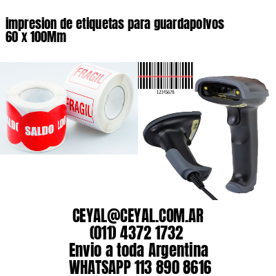 impresion de etiquetas para guardapolvos 60 x 100Mm