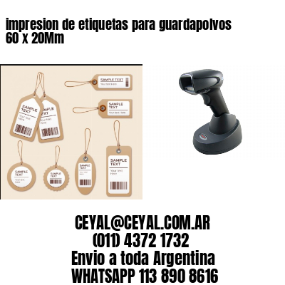 impresion de etiquetas para guardapolvos 60 x 20Mm