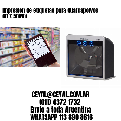 impresion de etiquetas para guardapolvos 60 x 50Mm