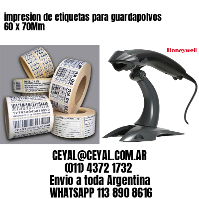 impresion de etiquetas para guardapolvos 60 x 70Mm