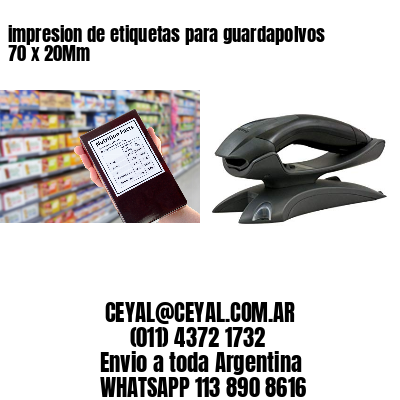 impresion de etiquetas para guardapolvos 70 x 20Mm