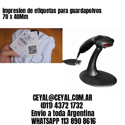impresion de etiquetas para guardapolvos 70 x 40Mm