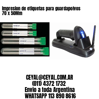 impresion de etiquetas para guardapolvos 70 x 50Mm