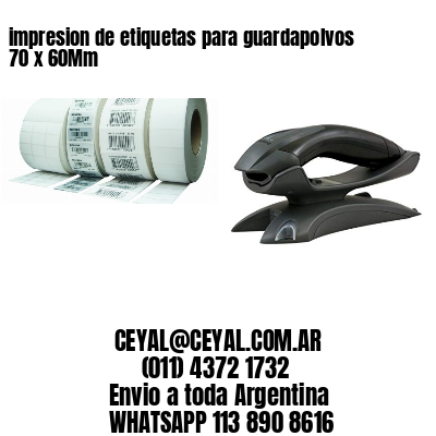 impresion de etiquetas para guardapolvos 70 x 60Mm