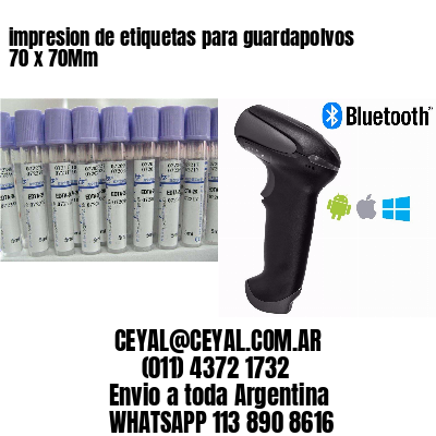 impresion de etiquetas para guardapolvos 70 x 70Mm