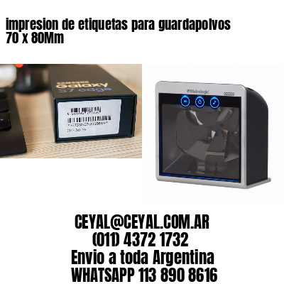 impresion de etiquetas para guardapolvos 70 x 80Mm