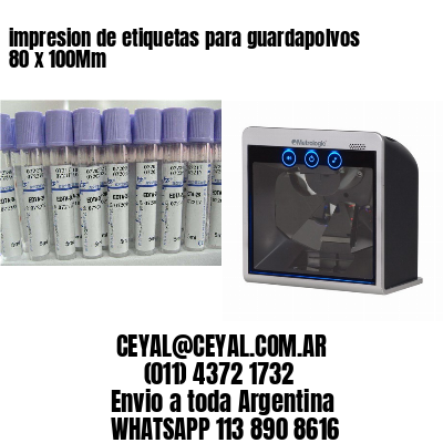 impresion de etiquetas para guardapolvos 80 x 100Mm