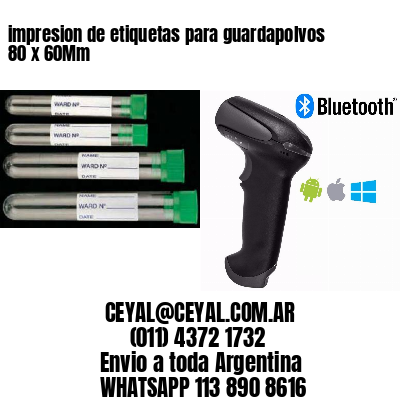 impresion de etiquetas para guardapolvos 80 x 60Mm