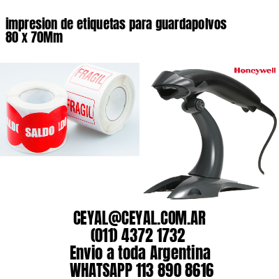 impresion de etiquetas para guardapolvos 80 x 70Mm