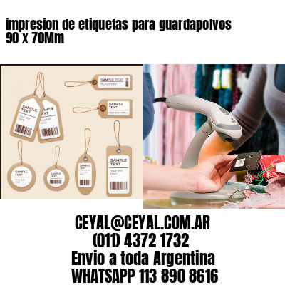 impresion de etiquetas para guardapolvos 90 x 70Mm