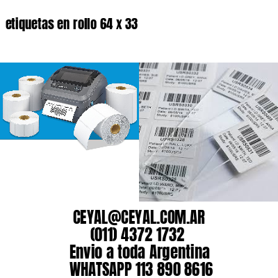 etiquetas en rollo 64 x 33