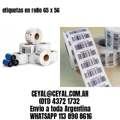 etiquetas en rollo 65 x 56