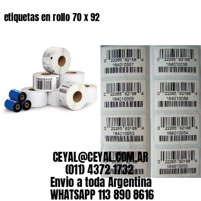 etiquetas en rollo 70 x 92