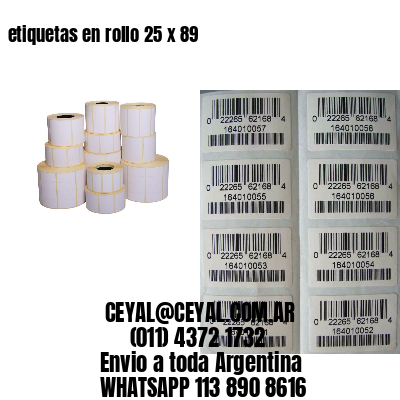 etiquetas en rollo 25 x 89
