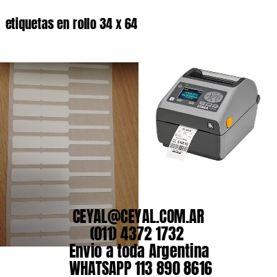 etiquetas en rollo 34 x 64