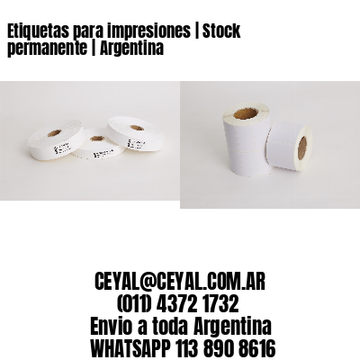 Etiquetas para impresiones | Stock permanente | Argentina