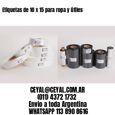 Etiquetas de 10 x 15 para ropa y útiles
