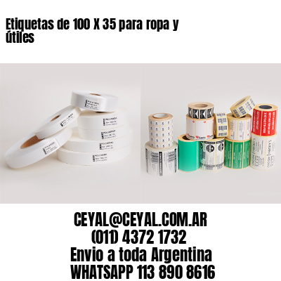 Etiquetas de 100 X 35 para ropa y útiles