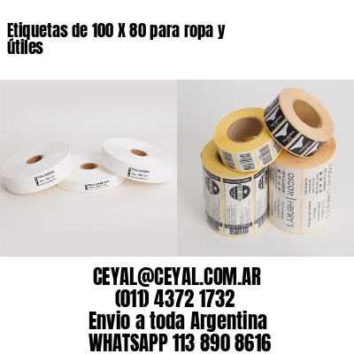 Etiquetas de 100 X 80 para ropa y útiles