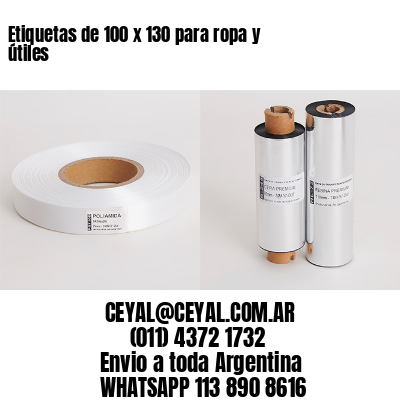 Etiquetas de 100 x 130 para ropa y útiles