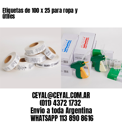 Etiquetas de 100 x 25 para ropa y útiles