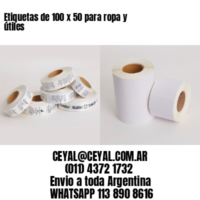 Etiquetas de 100 x 50 para ropa y útiles