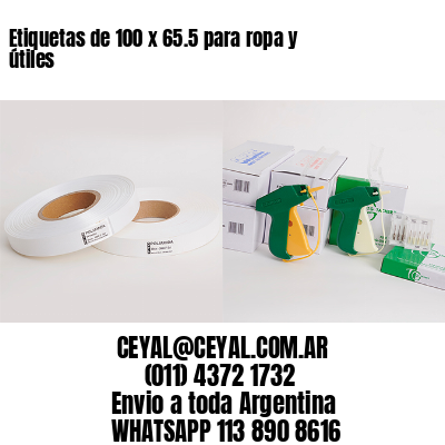 Etiquetas de 100 x 65.5 para ropa y útiles