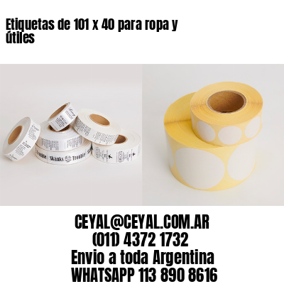Etiquetas de 101 x 40 para ropa y útiles