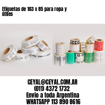 Etiquetas de 103 x 85 para ropa y útiles