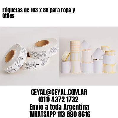 Etiquetas de 103 x 88 para ropa y útiles