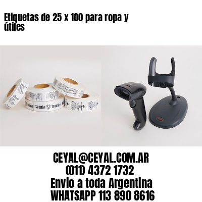 Etiquetas de 25 x 100 para ropa y útiles