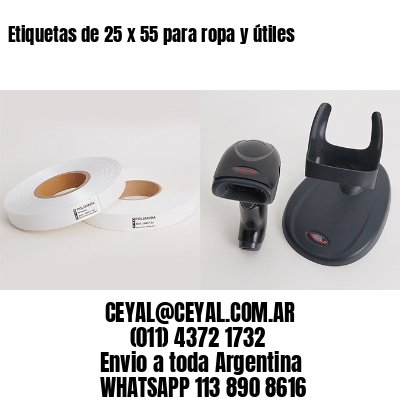 Etiquetas de 25 x 55 para ropa y útiles