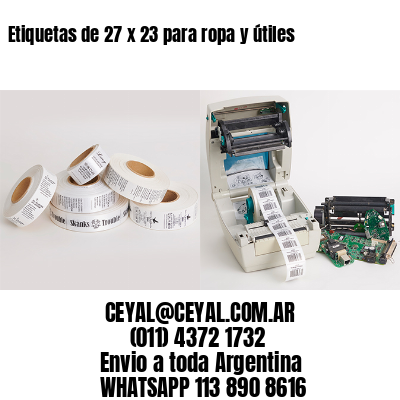 Etiquetas de 27 x 23 para ropa y útiles