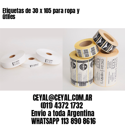 Etiquetas de 30 x 105 para ropa y útiles
