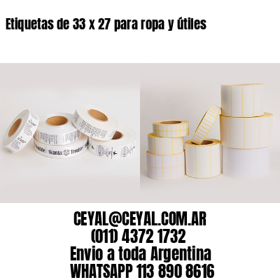 Etiquetas de 33 x 27 para ropa y útiles