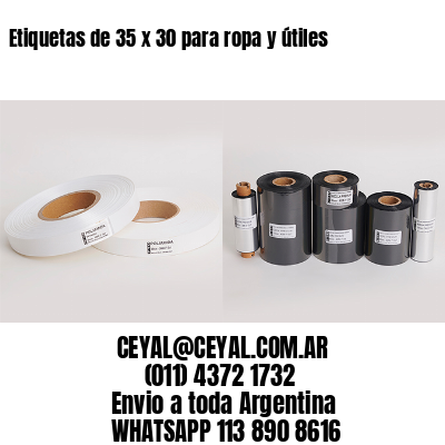 Etiquetas de 35 x 30 para ropa y útiles