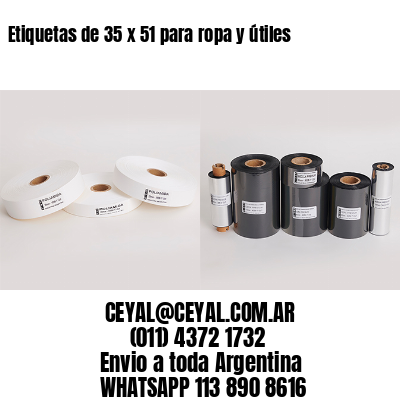 Etiquetas de 35 x 51 para ropa y útiles