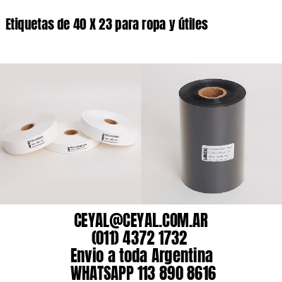 Etiquetas de 40 X 23 para ropa y útiles