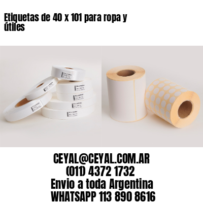 Etiquetas de 40 x 101 para ropa y útiles