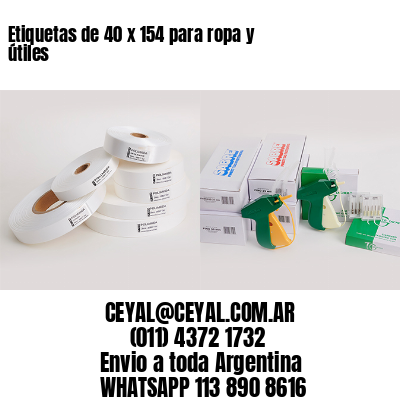Etiquetas de 40 x 154 para ropa y útiles