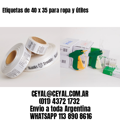 Etiquetas de 40 x 35 para ropa y útiles