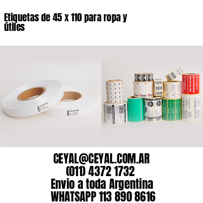 Etiquetas de 45 x 110 para ropa y útiles