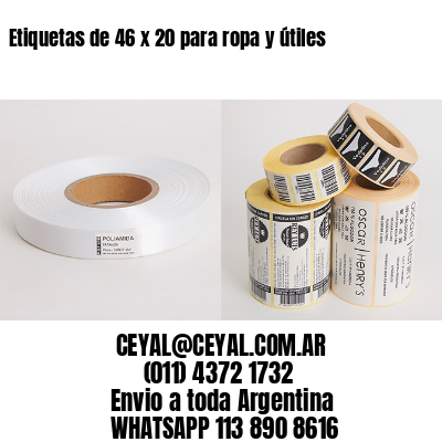 Etiquetas de 46 x 20 para ropa y útiles